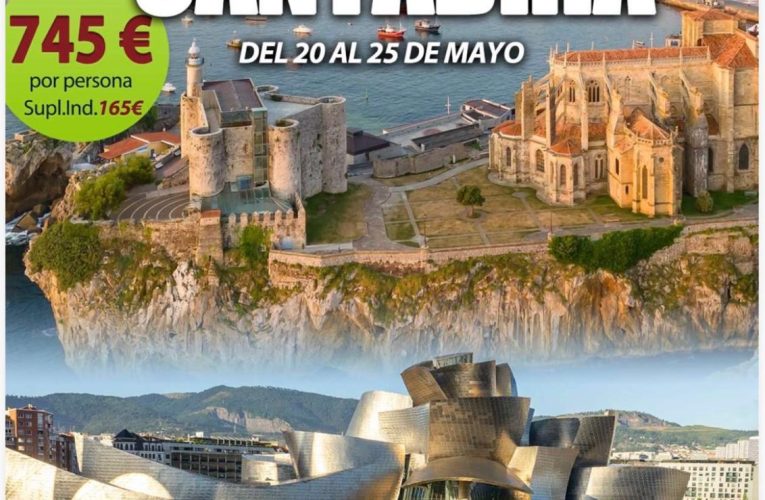 Places available for the cultural trip to Cantabria and the Basque Country for adults from May 20 to 25