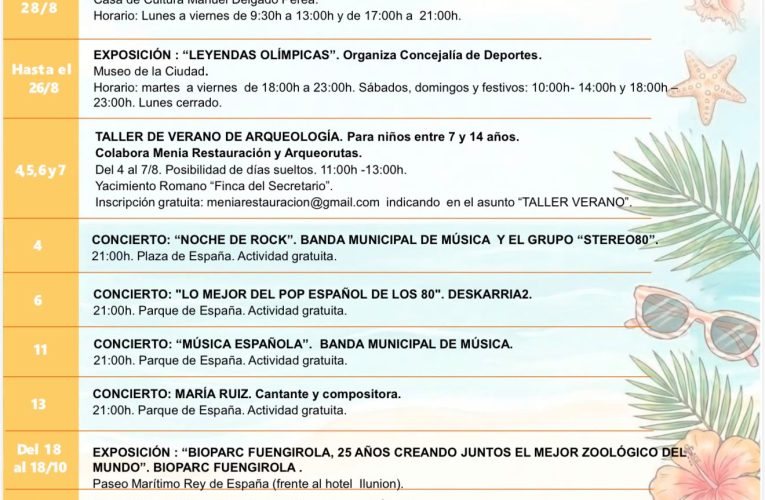 The Fuengirola City Council presents its August cultural program with a wide range of free offers for all audiences