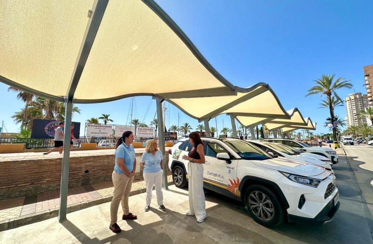 Fuengirola City Council completes the installation of shaded areas at taxi stops to promote tourism sustainability